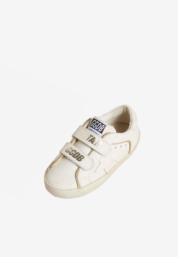 Golden Goose DB Kids Baby Girls Old School Leather Sneakers White GJF00143.F007427.10847_WHITE MULT