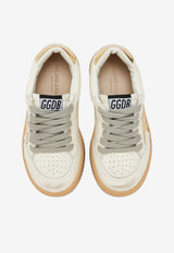 Golden Goose DB Kids Girls Junior Ball-Star Sneakers with Metallic Star Patch White GJF00439.F004244.10272_WHITE GOLD