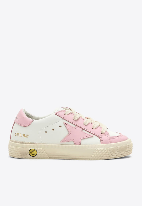 Golden Goose DB Kids May Vintage-Effect Leather Low-Top Sneakers GJF00496F005325/O_GOLDE-10310
