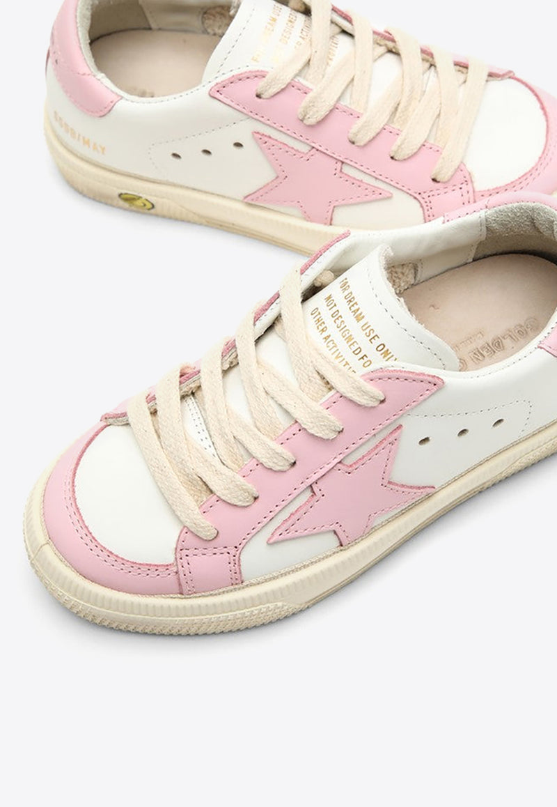 Golden Goose DB Kids May Vintage-Effect Leather Low-Top Sneakers GJF00496F005325/O_GOLDE-10310