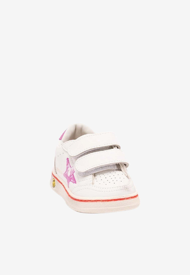 Golden Goose DB Kids Baby Girls Ball Star Leather Sneakers  White GJF00926.F007445.11555_WHITE MULT