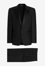 Dolce & Gabbana Single-Breasted Suit in Linen Canvas Black GK04IT FU4MC N0000
