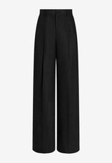 Dolce & Gabbana Single-Breasted Suit in Linen Canvas Black GK04IT FU4MC N0000