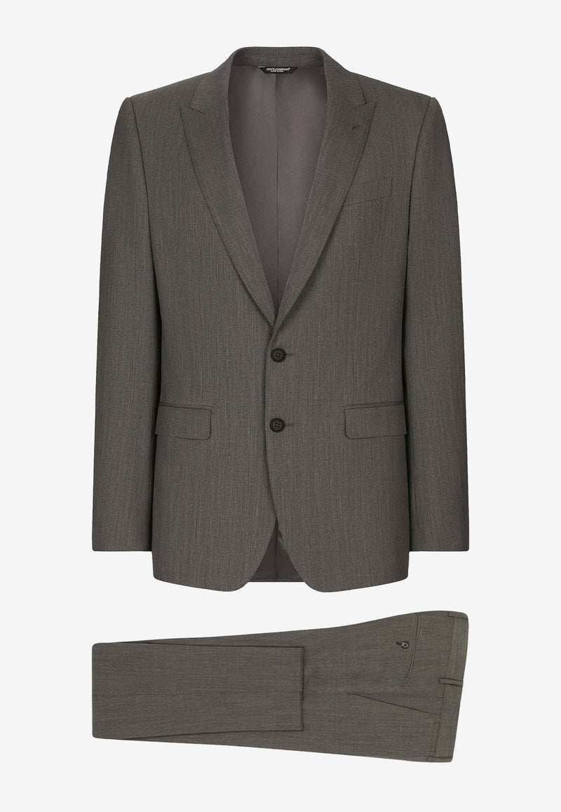 Dolce & Gabbana Single-Breasted Wool Suit Gray GK0RMT FURM7 N0040