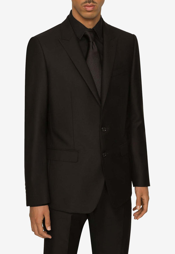 Dolce & Gabbana Single-Breasted Wool Blend Suit Black GK0RMT GG059 N0000