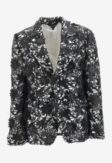 Comme Des Garçons Floral Lace Single-Breasted Blazer Black GKJ014_000_BLACK