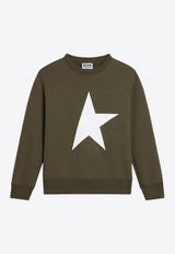 Golden Goose DB Kids Boys Star Print Crewneck Sweatshirt Green GKP01271P000905/P_GOLDE-82759