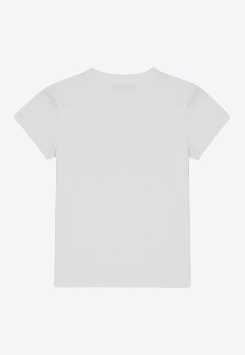 Golden Goose DB Kids Girls Glittered Logo T-shirt White GKP01390P001943/Q_GOLDE-12192