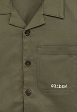 Golden Goose DB Kids Boys Short-Sleeved Logo Shirt Green GKP01759P001538/O_GOLDE-35548