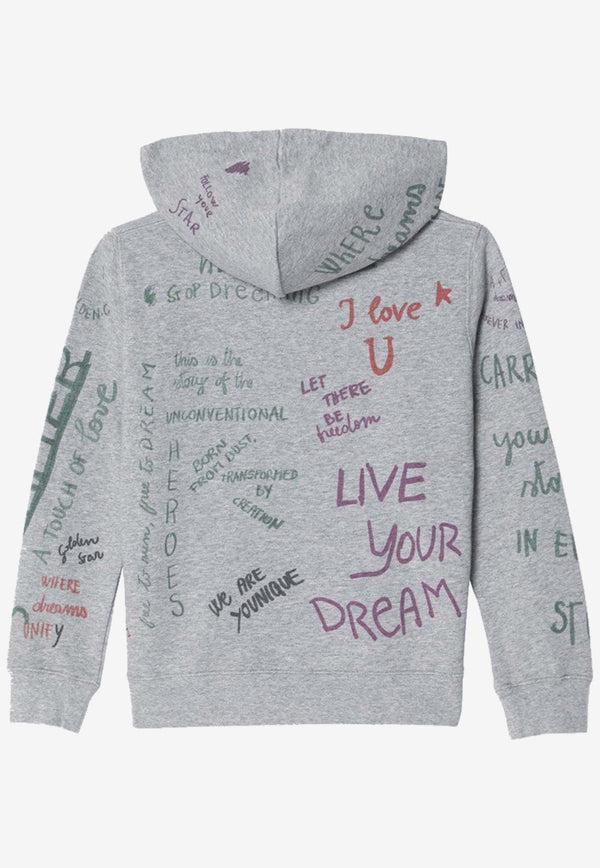 Golden Goose DB Kids Boys All-Over Print Hooded Sweatshirt Gray GKP02044P002189/R_GOLDE-60624