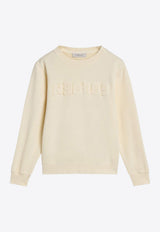 Golden Goose DB Kids Girls Embossed Logo Sweatshirt Ivory GKP02214P002244/R_GOLDE-11364