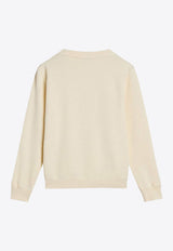 Golden Goose DB Kids Girls Embossed Logo Sweatshirt Ivory GKP02214P002244/R_GOLDE-11364