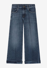 Golden Goose DB Kids Girls Washed Bootcut Jeans Blue GKP02410P002181/R_GOLDE-50765