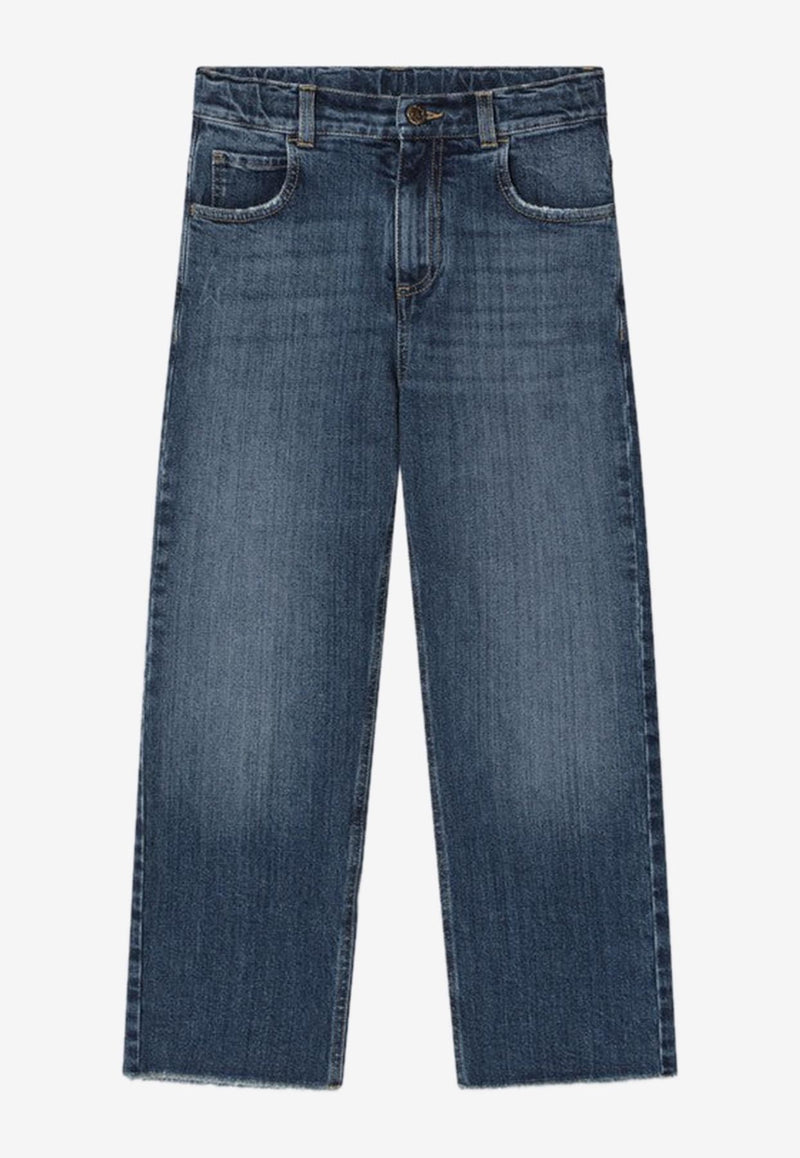 Golden Goose DB Kids Boys Raw-Edge Washed Jeans Blue GKP02411P002180/R_GOLDE-50765