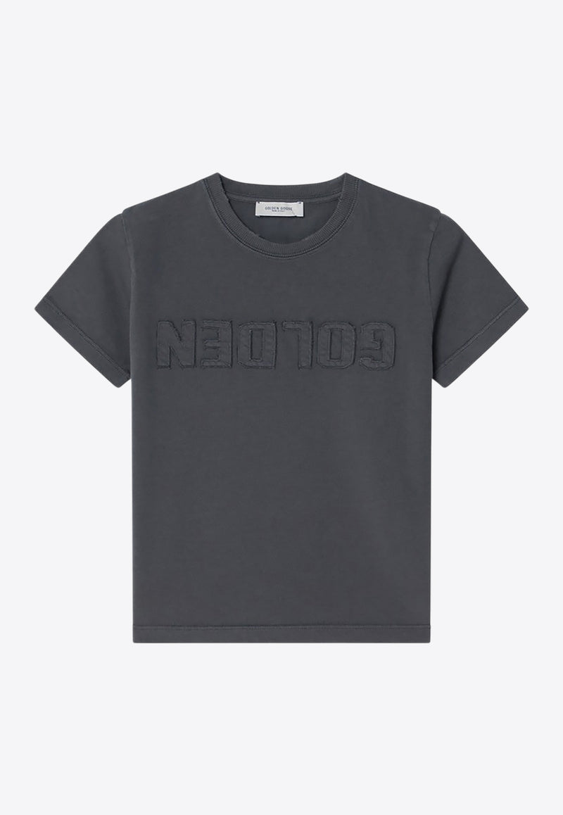 Golden Goose DB Kids Boys Embossed Golden T-shirt Gray GKP02441UP002243/R_GOLDE-60278
