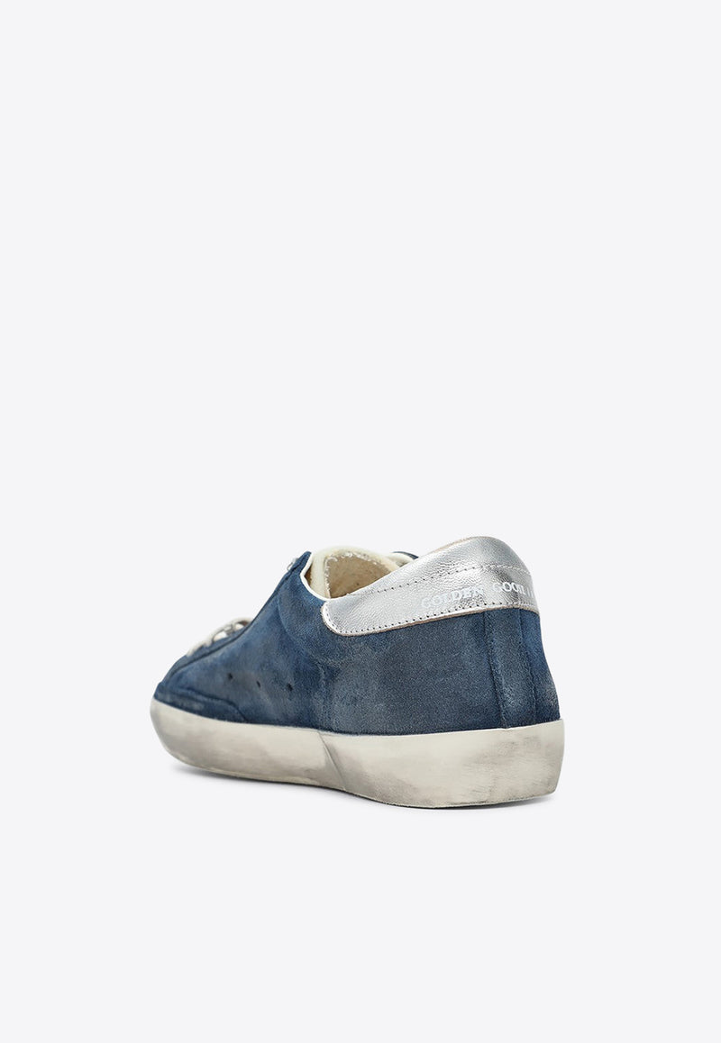 Golden Goose DB Super-Star Distressed Suede Sneakers Blue GMF00101F007531/R_GOLDE-50937