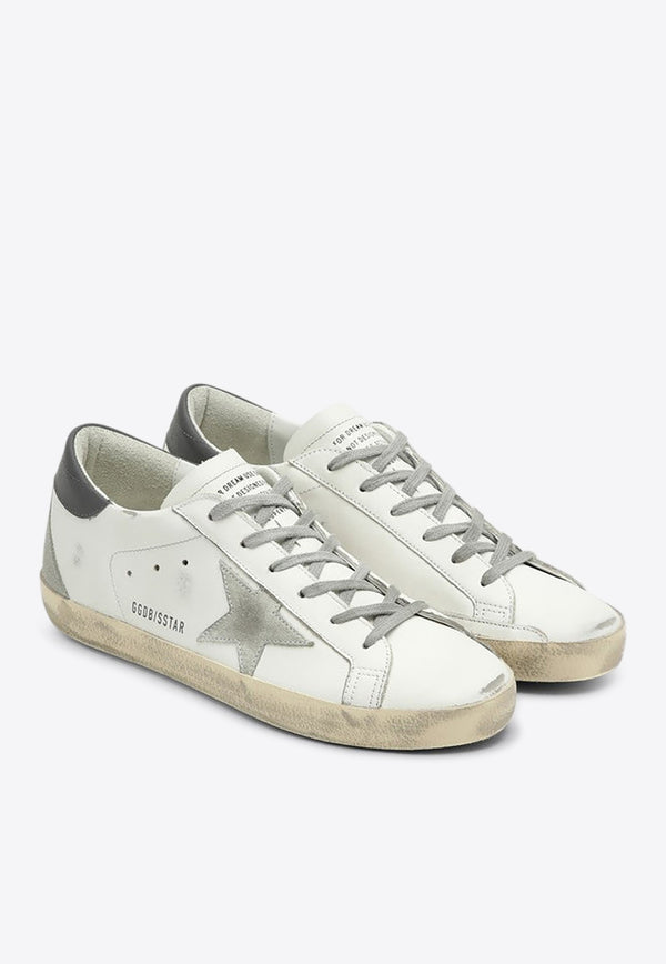 Golden Goose DB Super-Star Distressed Sneakers with Suede Star Patch White GMF00102F006113/R_GOLDE-11915