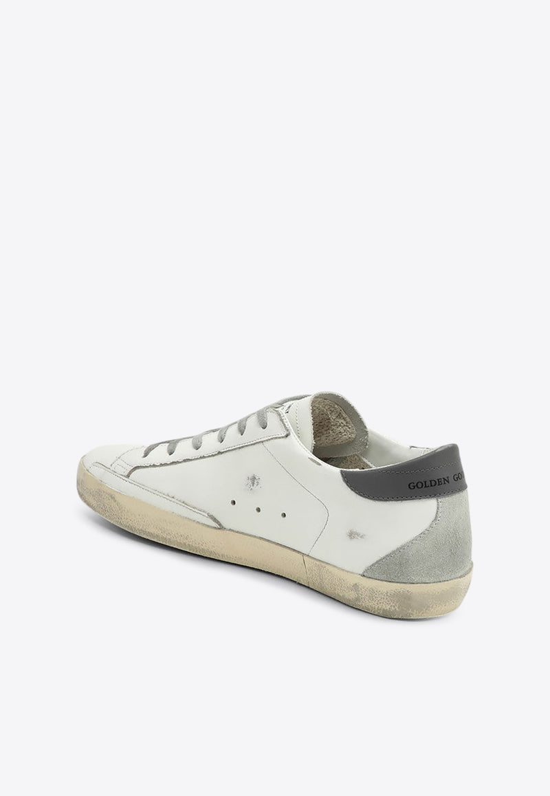 Golden Goose DB Super-Star Distressed Sneakers with Suede Star Patch White GMF00102F006113/R_GOLDE-11915