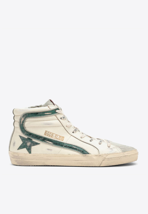 Golden Goose DB Slide High-Top Sneakers with Laminated Star and Flash Beige GMF00115F004002/N_GOLDE-81997