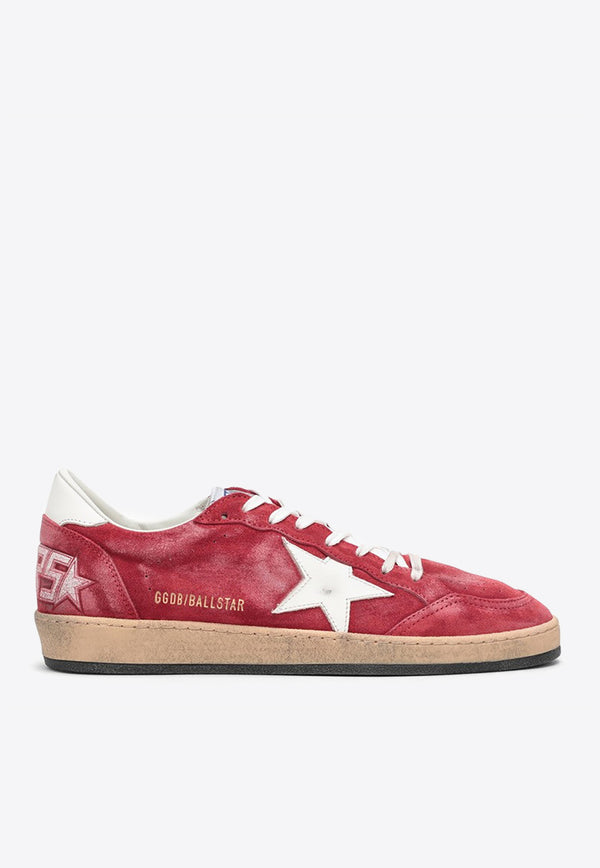 Golden Goose DB Ball Star Distressed Suede Sneakers Red GMF00117F002588/N_GOLDE-40410