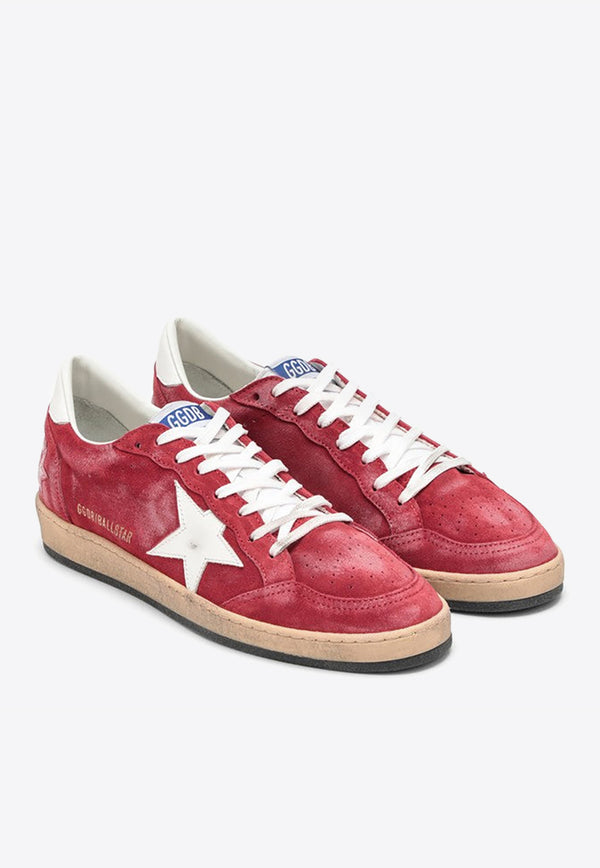 Golden Goose DB Ball Star Distressed Suede Sneakers Red GMF00117F002588/N_GOLDE-40410