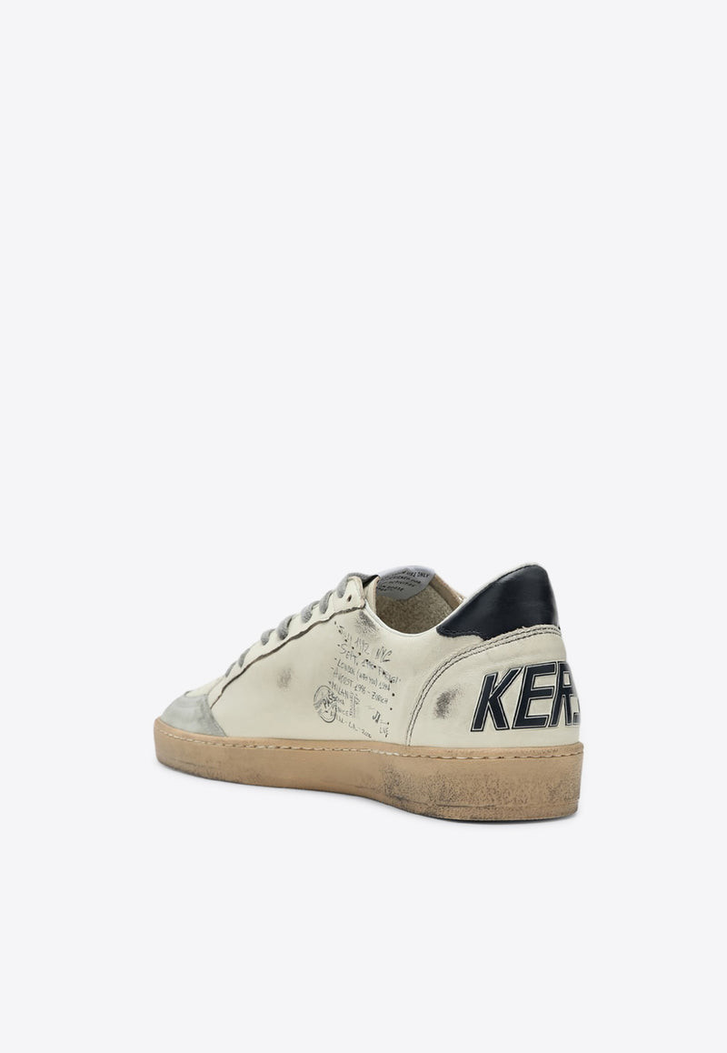 Golden Goose DB Ball Star Distressed Low-Top Sneakers White GMF00117F006869/Q_GOLDE-10509