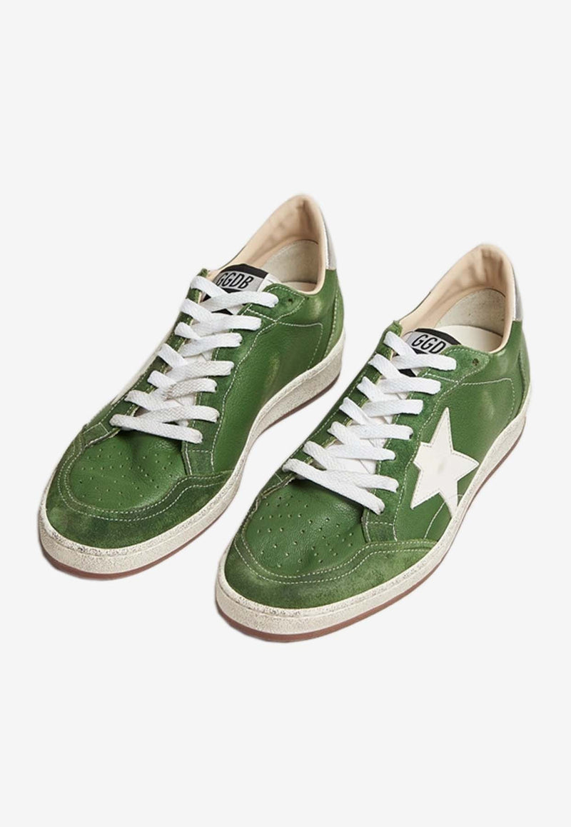 Golden Goose DB Ball Star Leather Low-Top Sneakers Green GMF00117.F007573.35837_GREEN MULT