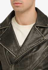 Golden Goose DB Vintage Biker Leather Jacket Black GMP00297P000647/O_GOLDE-90100