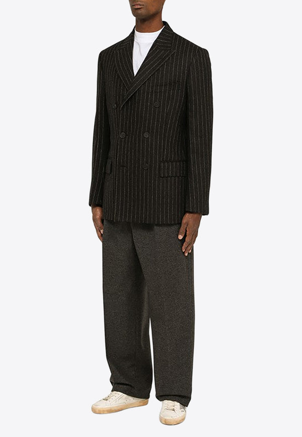 Golden Goose DB Pinstriped Double-Breasted Blazer in Wool GMP00835P001162/N_GOLDE-60433