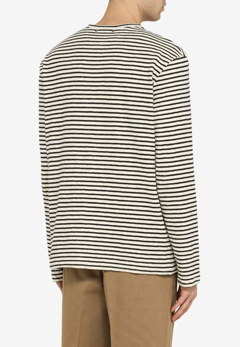 Golden Goose DB Embroidered Long-Sleeved Striped T-shirt GMP00856P000645/M_GOLDE-81266