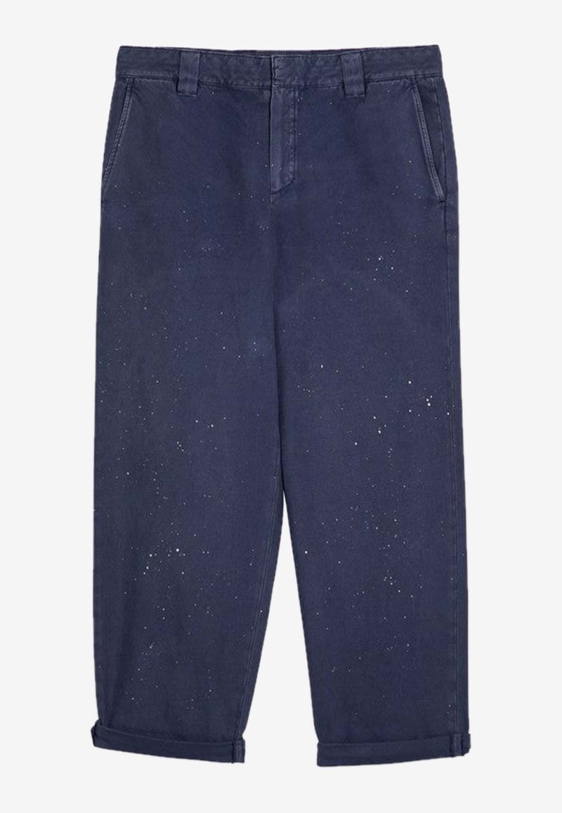 Golden Goose DB Paint-Splatter Turn-Up Jeans Blue GMP01190P001683/P_GOLDE-50100