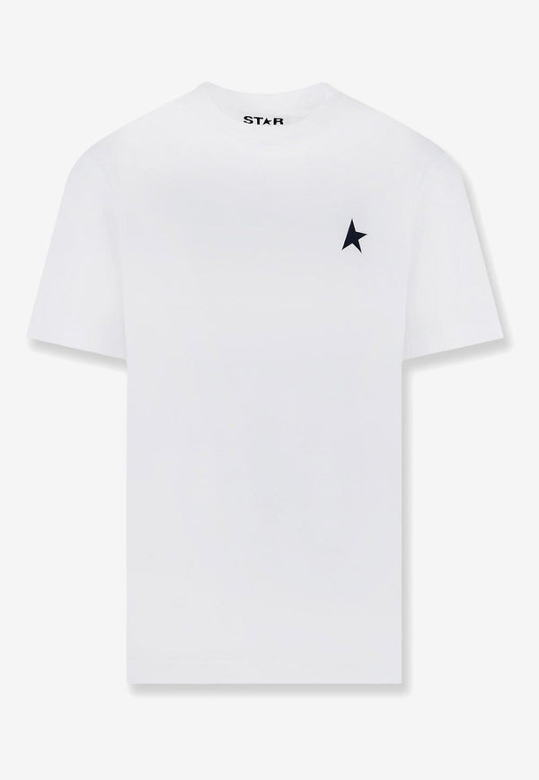 Golden Goose DB Star Print Crewneck T-shirt White GMP01220P00059310364_OPTIC WHITE BLACK_32774266
