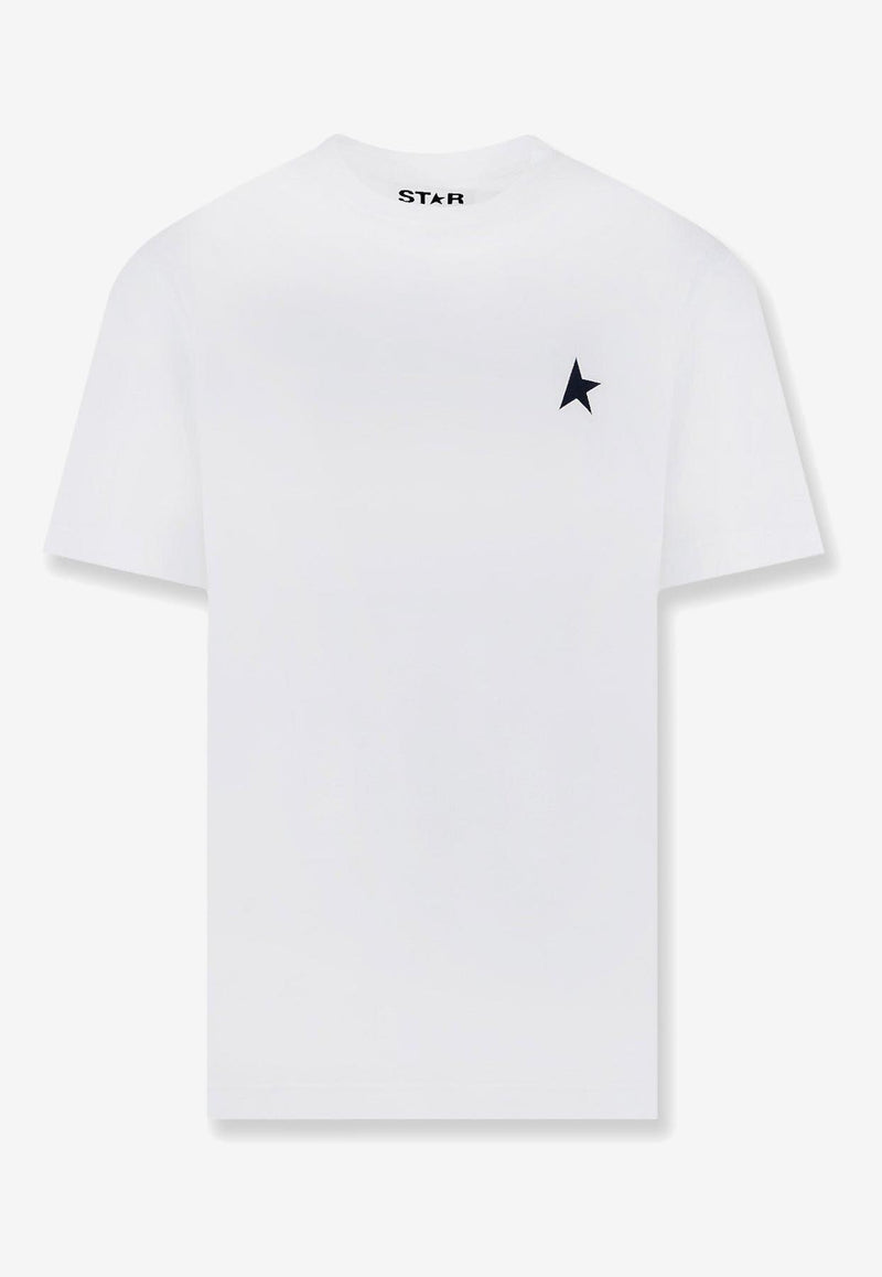 Golden Goose DB Star Print Crewneck T-shirt White GMP01220P00059310364_OPTIC WHITE BLACK_32774266