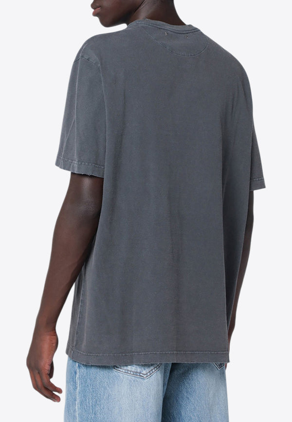 Golden Goose DB Vintage-Effect Logo T-shirt Gray GMP01220P000671/R_GOLDE-60318