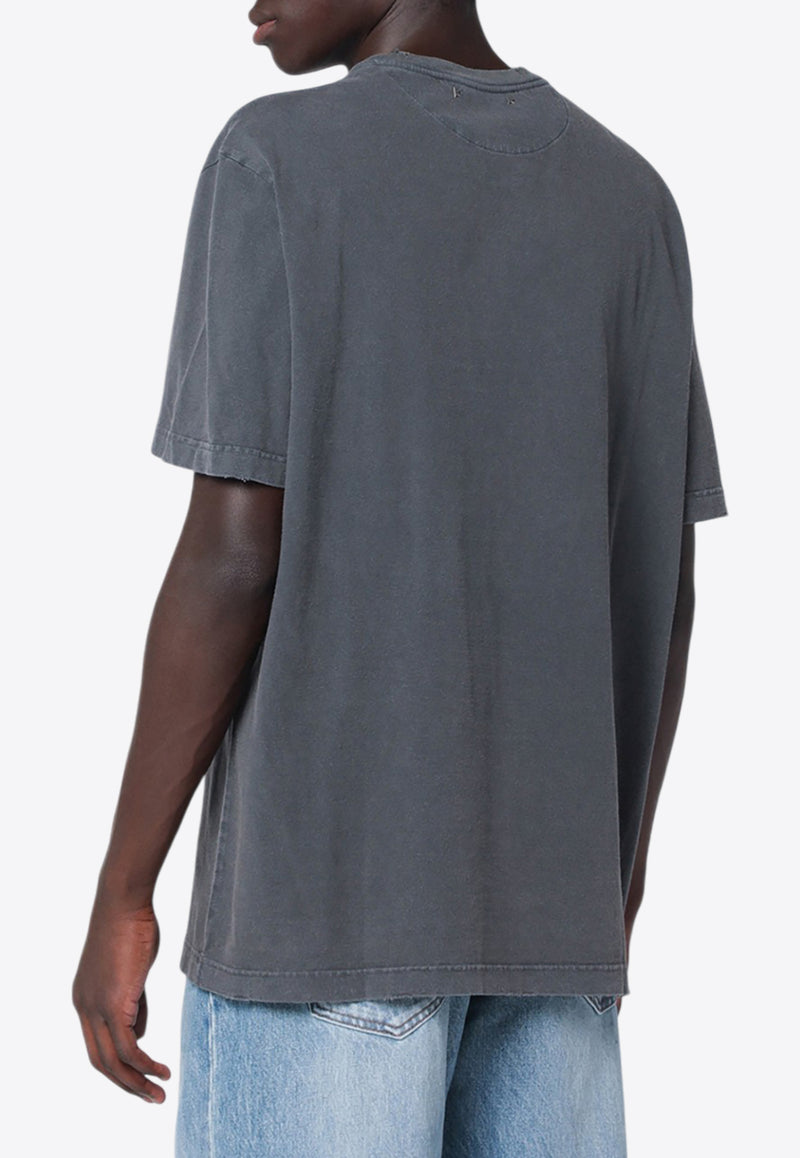Golden Goose DB Vintage-Effect Logo T-shirt Gray GMP01220P000671/R_GOLDE-60318