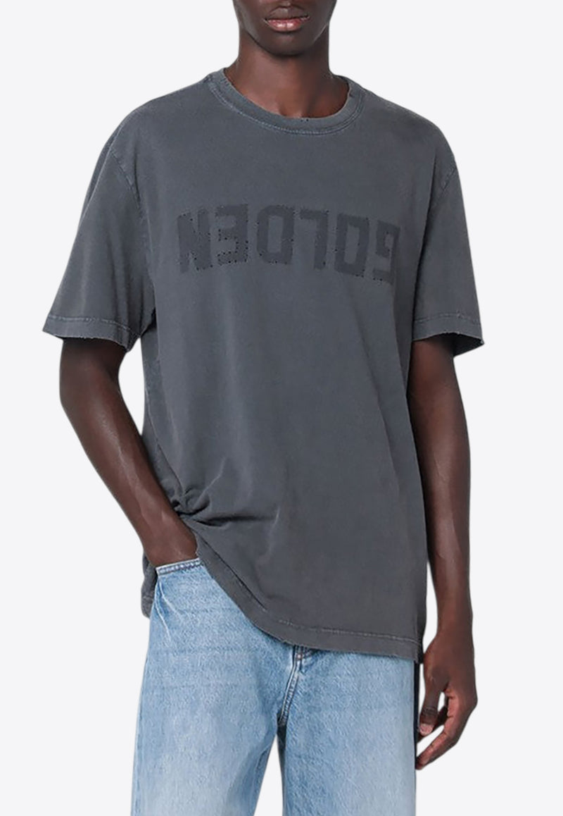 Golden Goose DB Vintage-Effect Logo T-shirt Gray GMP01220P000671/R_GOLDE-60318
