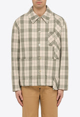 Golden Goose DB Checked Pattern Overshirt Beige GMP01836P001367/O_GOLDE-82546