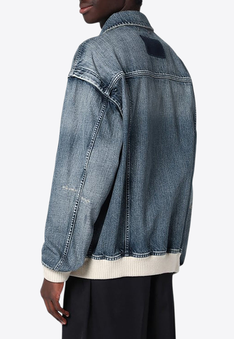 Golden Goose DB Oversized Zip-Up Denim Jacket Blue GMP02125P001853/Q_GOLDE-50100
