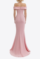 GEMY MAALOUF Off-Shoulder Beaded Gown Pink GMR26 7744LD_PINK