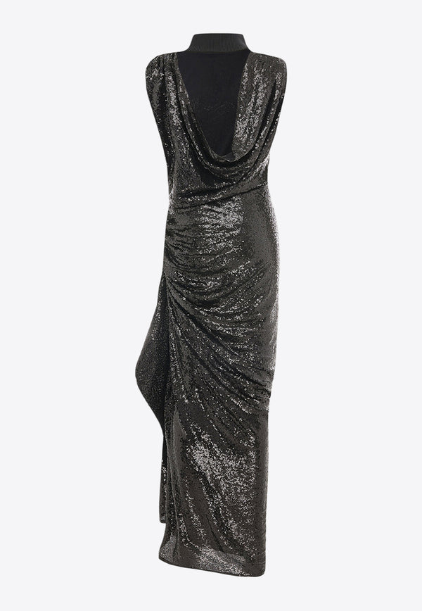 Maticevski Reward Draped Sequined Maxi Dress Black GO5379/23BLACK