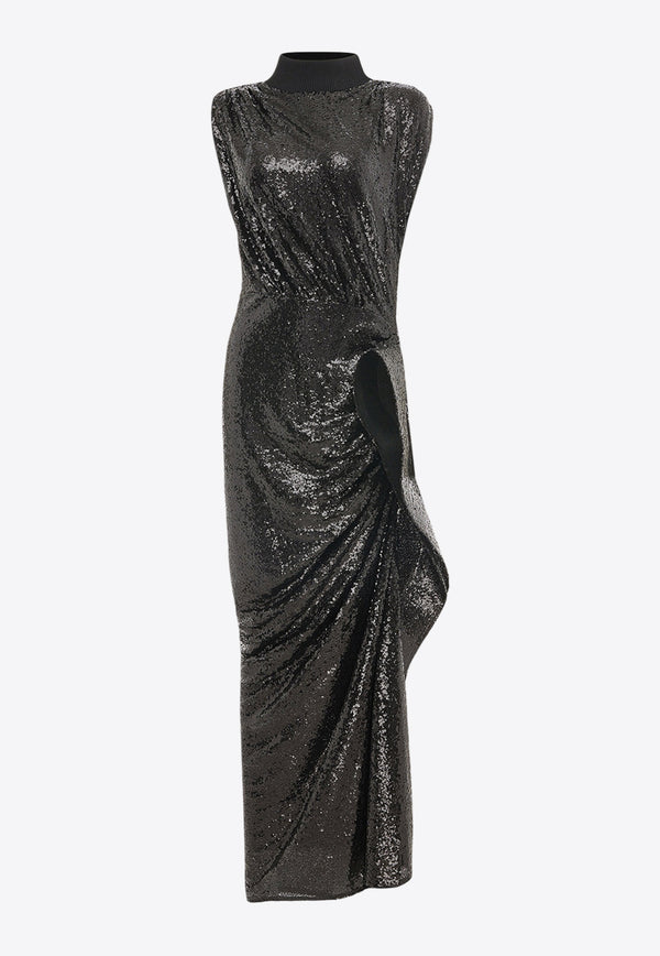 Maticevski Reward Draped Sequined Maxi Dress Black GO5379/23BLACK