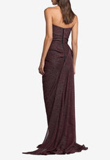 Maticevski Lexicon Sculptural Metallic-Knit Gown Dark Brown GO5554/24_DARK BROWN