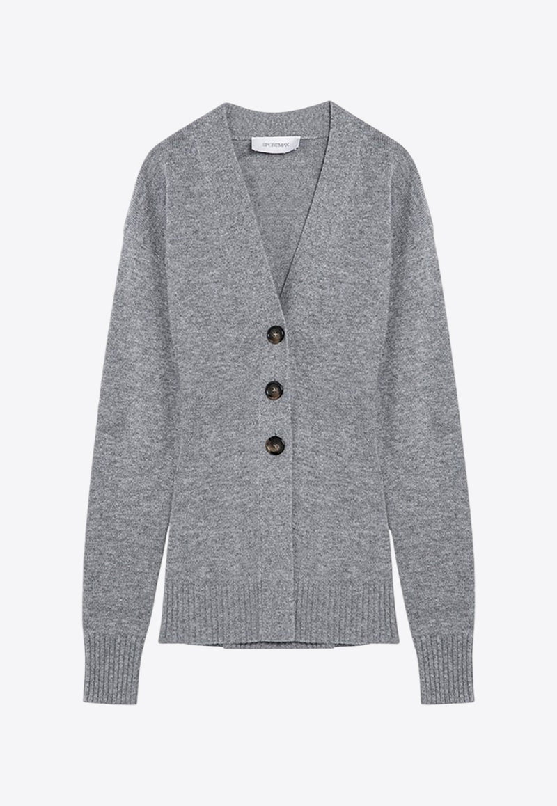 Sportmax Gondola Essential Wool and Cashmere Cardigan Gray GONDOLAWO/P_SPORM-004