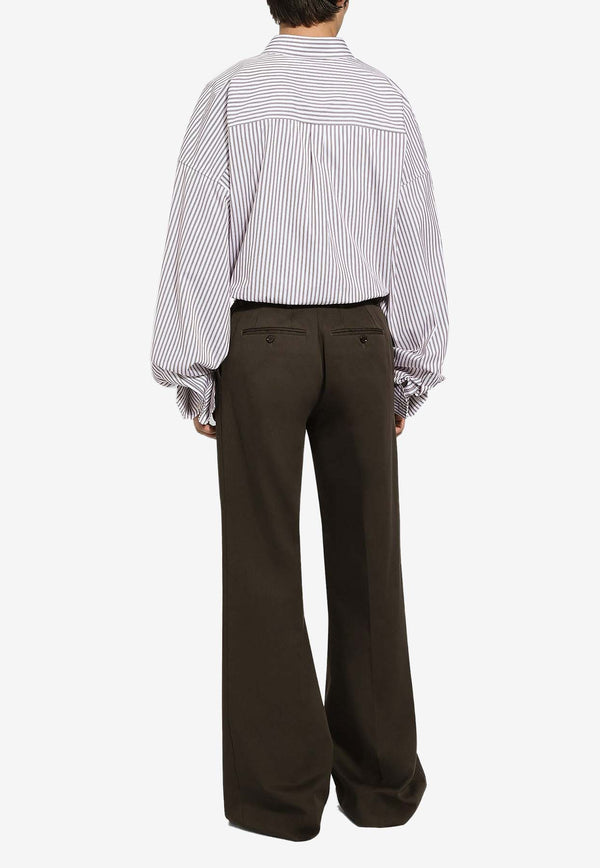 Dolce & Gabbana Wide-Leg Tailored Pants Brown GP01PT FU60L M3927