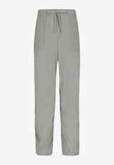 Dolce & Gabbana Gathered Silk Track Pants Gray GP06PT FU1UQ V0545