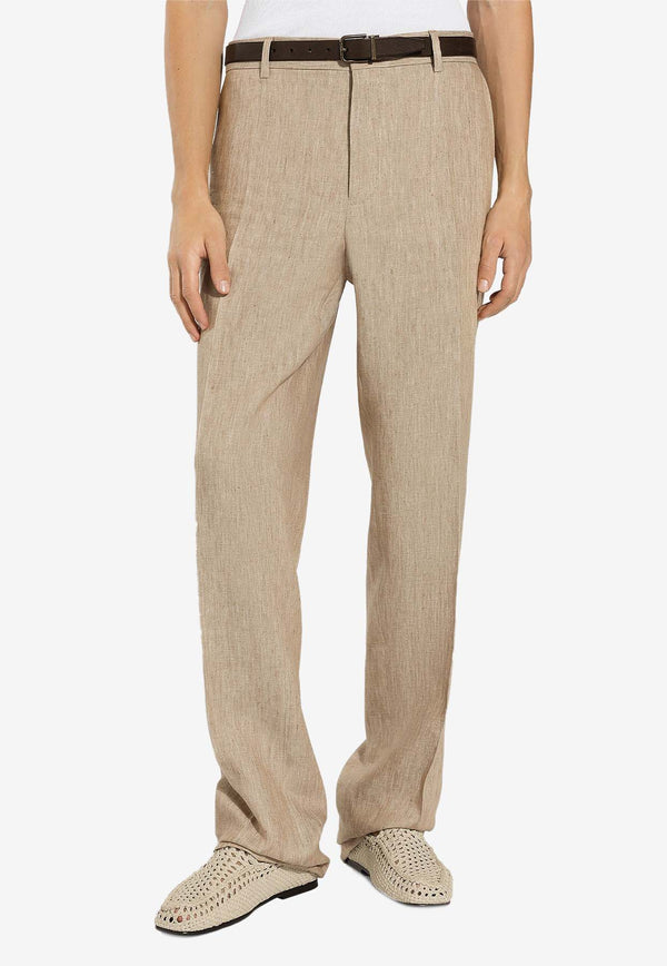 Dolce & Gabbana Linen Twill Pants GP0D6T FU4L0 S8230 Beige