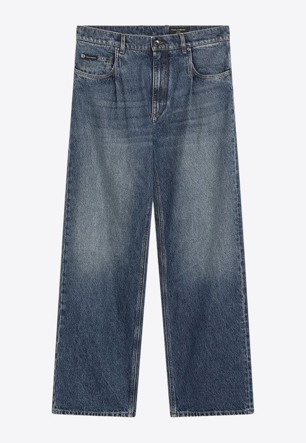 Dolce & Gabbana Washed Over Straight Jeans  Blue GP0Q8DG8NZ9/R_DOLCE-S9001