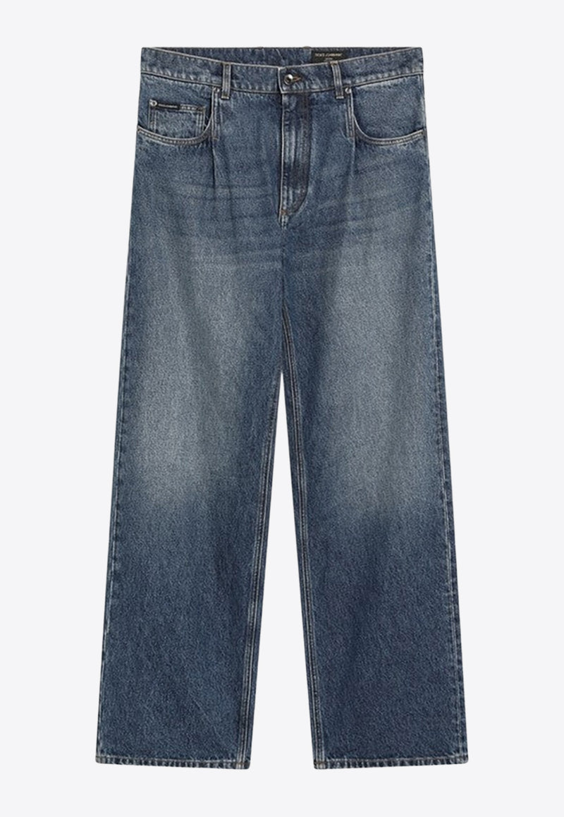 Dolce & Gabbana Washed Over Straight Jeans  Blue GP0Q8DG8NZ9/R_DOLCE-S9001