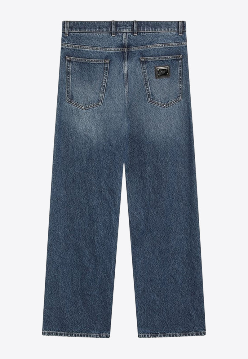 Dolce & Gabbana Washed Over Straight Jeans  Blue GP0Q8DG8NZ9/R_DOLCE-S9001