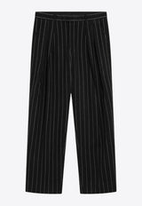 Dolce & Gabbana Striped Wool-Blend Pants Black GP166TFRMD4/R_DOLCE-S8051
